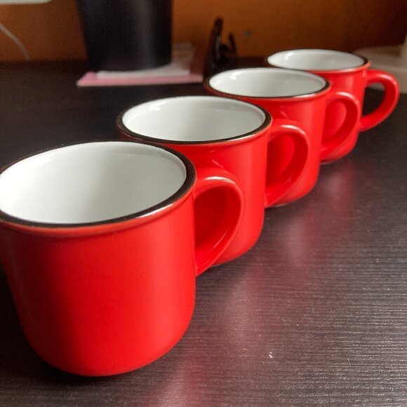 Set of Four Red 2.4 oz. Espresso/ Demitasse Cup by STOKES - Picture 1 of 16